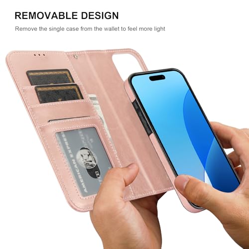 Bocasal for MagSafe Wallet Case Card Holder for iPhone 16 Pro Max Rose Gold - color: Rose Gold for MagSafe