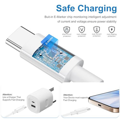 USB C to USB C Cable 3-Pack(3+6+10FT),60W Fast Charger Cable - size: 60W,3FT+6FT+10FT
