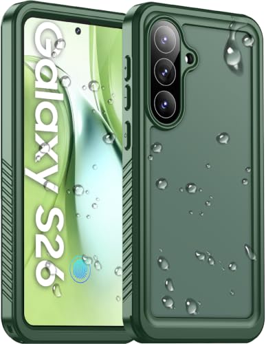 Designed for Samsung Galaxy S26 Case Waterproof, Built-in Lens & Screen Protector Military Shockproof Dropproof IP68 Underwater Full Body Phone Case for Galaxy S26 5G 6.3"-Green/FG - color: Green, size: Samsung Galaxy S26 6.3"