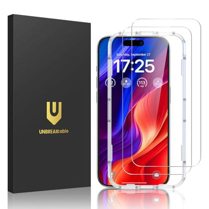 UNBREAKcable 2-Pack Screen Protector for iPhone 16 Tempered Glass - size: iPhone 16