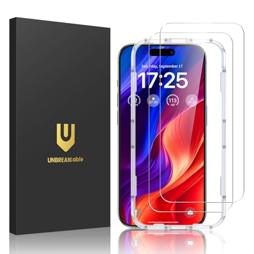 UNBREAKcable 2-Pack Screen Protector for iPhone 16 Tempered Glass - size: iPhone 16