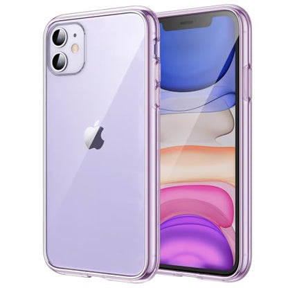 JETech Case for iPhone 11 6.1-Inch, Non-Yellowing Shockproof Phone Bumper Cover, Anti-Scratch Clear Back (Purple) - color: Purple