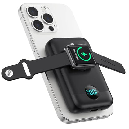 Magnetic Portable Charger for iPhone,10800mAh 25W PD Fast Charging Wireless Power Bank,4 Outputs Travel Essential Battery Pack for Magsafe,iPhone 18 Pro/18 Pro Max/17/16/15/14/13/12 Series,Apple Watch - color: Black