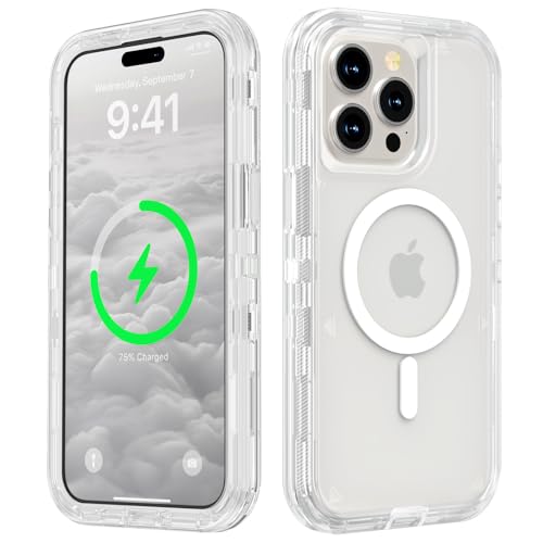 Follaroma for iPhone 15 Pro Max Case, Compatible with MagSafe, Heavy Duty Shockproof Protection Phone Cases, Anti-Drop, Dual Layer Transparent Magnetic Phone Case for iPhone 15 Pro Max, 6.7", Clear - color: Clear, size: iPhone 15 Pro Max 6.7''