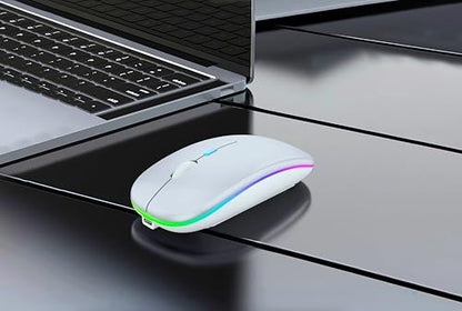 WREANU Wireless Bluetooth Mouse, Rechargeable Laptop Mice,White - color: White Wireless Bluetooth Mouse