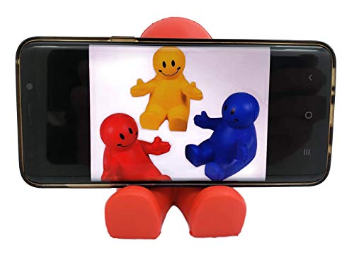 Cute Smile Face Phone Holder 3 Pack - Squeezable Stress Relief Desk Toy - style: 3 Pack