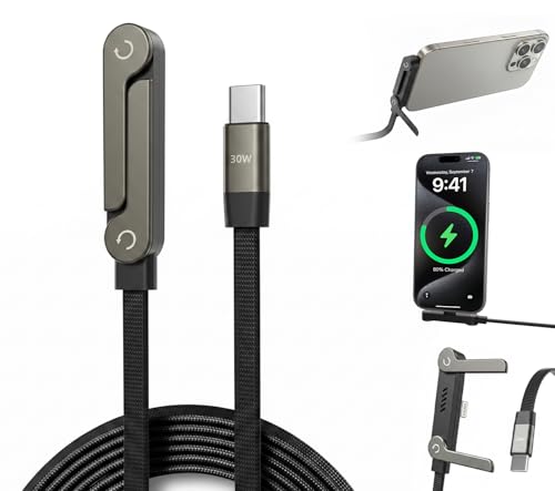 USB C to Lightning 2 in 1 Invisible Holder Charger Cable, MFi, 30W PD