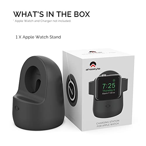AhaStyle iWatch Stand Silicone Charging Dock Holder for Apple Watch Series - color: Black