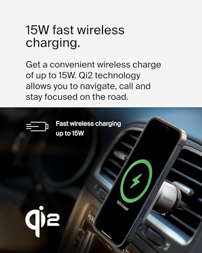 Belkin 15W MagSafe-Compatible Wireless Car Charger, Vent Mount - style: Charging Mount - New Model