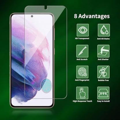 2 Pack for Samsung Galaxy S21 5G / SM-g991u Screen Protector, Tempered-Glass, Micro-curved Edges, Case Friendly, Bubble Free, HD Clear, Easy Installation - size: Galaxy S21 5G
