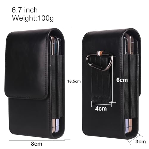 Dual Belt Clip Holster Case Double Cell Phone Pouch Card Slots Holder for iPhone 14 Pro Max 15 Pro Max Motorola Moto G Stylus 5G 2023 G Power 5G Galaxy S24 Plus S23 Ultra S22+ S21 FE A15 A35 (Brown) - color: Brown