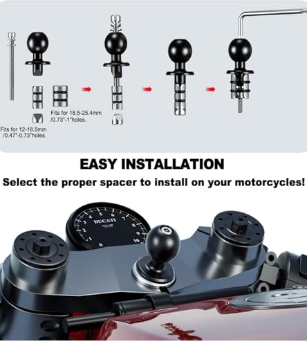 Kewig Motorcycle Fork Stem Phone Mount with Vibration Dampener
