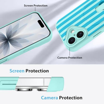 KANGHAR Compatible with iPhone 17 Case Stripes -Blue - color: Blue-Stripes, size: iPhone 17