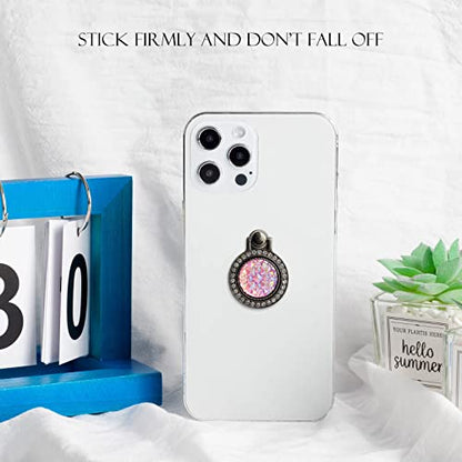 [2 Packs] Gemstones Glitter Bling Bling Phone Ring Holder, Sparkle Phone Ring Grip Artificial Diamond Stand,Rhinestone Cell Finger Ring for Phones,Pad