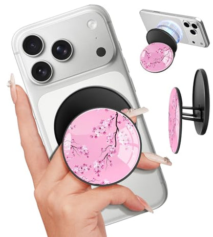 Magnetic Phone Grip, Cute Finger Grip Phone Stand, Blossom - color: Blossom