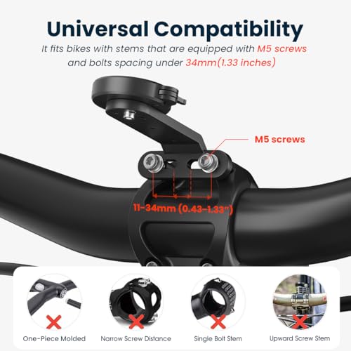 Out-Front Bike Phone Mount, Bike Stem Phone Holder for Cycling Light/Camera - style: Quad-Clip Combo Mount