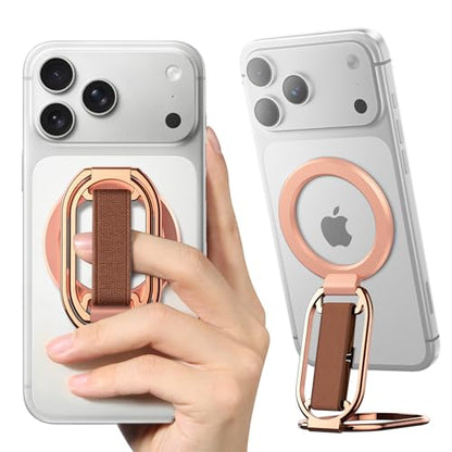 SUPERONE for MagSafe Phone Grip Kickstand, Magnetic Phone Ring Holder - color: Rose