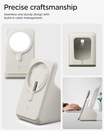 Spigen for MagSafe Charger (25W) Stand Holder Case Nightstand MagFit - color: Dune Beige, size: MagFit