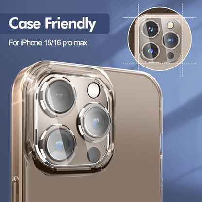 3PCS Rear Back Camera Lens Protector Tempered Glass for iPhone 16 Pro Max, iPhone 15 Pro Max - HD Clear Full Coverage Guard - color: for iPhone 16 pro/16 pro max/15 pro/15 pro max transparent