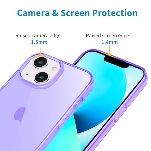 JJGoo Compatible with iPhone 13 mini Case, Soft Transparent Shockproof Protective Slim Thin Bumper Phone Cover for iPhone 13 mini - 5.4 inch, Translucent Purple - color: Purple