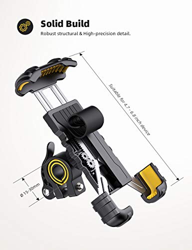 Lamicall Bike Phone Holder Motorcycle Mount - One-Hand Operation, Lockable - color: Yellow