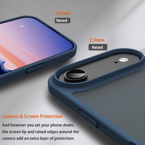 for iPhone 17 air Case Translucent Matte Phone Cover, [10 FT Military Grade Drop Protection] Slim Durable Shockproof Protective Bumper (Dark Blue, iPhone 17 air) - color: Dark Blue, size: iPhone 17 Air