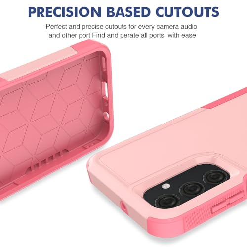 for Samsung Galaxy A25 5G Case: Dual Layer Protective Heavy Duty Cell Phone Cover Shockproof Rugged with HD Screen Protector - Military Protection Bumper Tough - Samsung Galaxy A25 5G 2024, Pink - color: Pink (PC) + Pink (TPU)