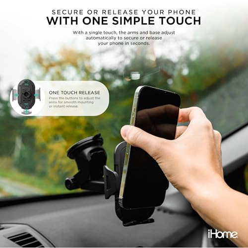 iHome Car Mount, Dashboard/Windshield/Vent Mount, Swivel Neck, Silicone Grip, Adjustable Mount Arm with Suction Cup Base (Universal Car Mount) - style: Universal Car Mount
