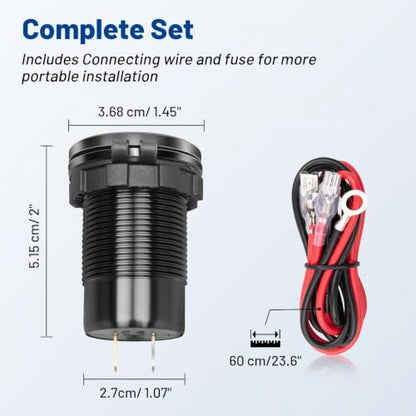 Anina 78W 12V USB Power Outlet Dual PD USB C Car Charger