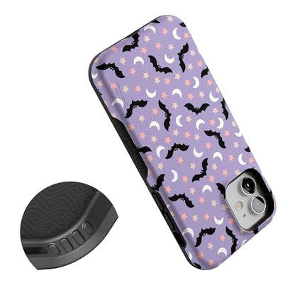 Casely iPhone 12 Mini Case | Midnight Flight | Celestial Bats | Bold Protective Design | MagSafe Compatible Design - color: Midnight Flight | Celestial Bats, size: Iphone 12 Mini