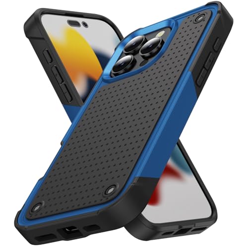 Designed for iPhone 16 Pro Max Case 2 in 1 Gift Militay Grade Drop Protective Rugged Heavy Duty Cover Shockproof Case for iPhone 16 Pro Max Phone Case for Women Men Boy Girl (Blue) - color: Blue