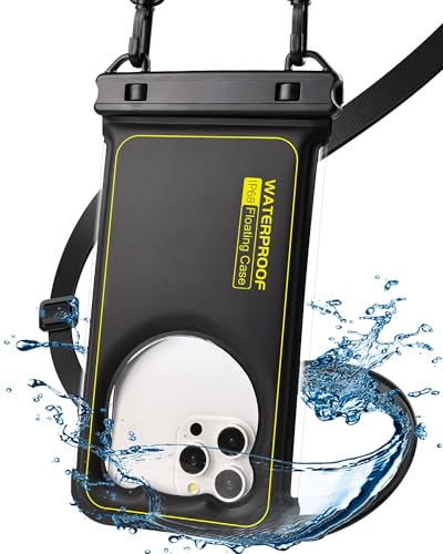 Waterproof Phone Pouch Floating, Up to 7.5",Front Clear + Back Bear - color: Black, size: Up to 7.5"