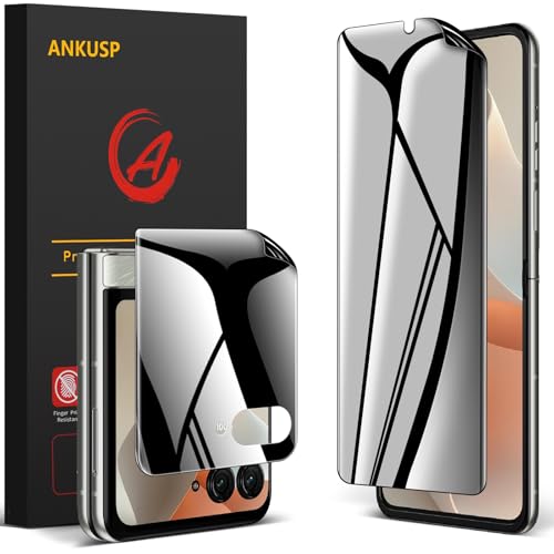 for Motorola Razr 2025/ Razr 2024 Privacy Screen Protector, Anti-Spy Inner Flexible Film and Full Adhesive Privacy Outer Screen Protector, No bubbles, No Creases, Case Friendly - size: for Motorola Razr 2025/ Razr 2024