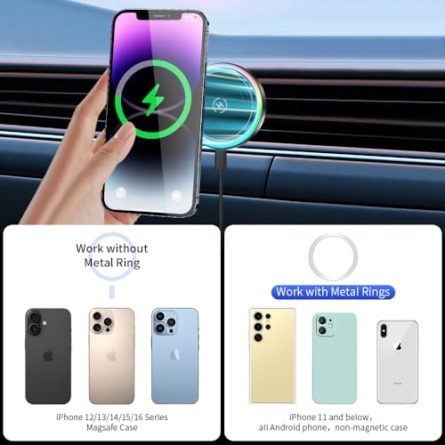 Car Magnetic Phone Mount for Cadillac XT5 2017-2026 and Cadillac XT6 2020-2025 Auto Interior Accessories Best Cellphone Holder Fast 15W Wireless Charger Cell Phones Magnet Charging Screen Stand