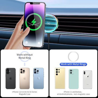 Car Magnetic Phone Mount for Cadillac XT5 2017-2026 and Cadillac XT6 2020-2025 Auto Interior Accessories Best Cellphone Holder Fast 15W Wireless Charger Cell Phones Magnet Charging Screen Stand