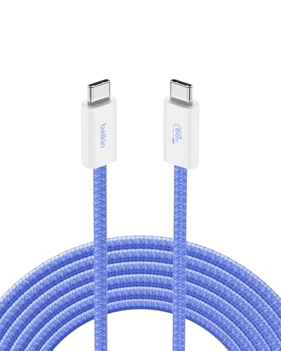 Belkin USB C to USB C 60W Braided Cable 9.9ft iPhone Charger Cord - color: Blue, style: 9.9 ft