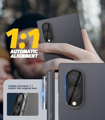 Orzero (4 Pack Camera Lens Protector Compatible for Samsung Galaxy Z Fold 8, Protector de Cámera Tempered Glass 9H Precise Camera Cutouts Anti-Scratch Does Not Affect Night Shots and Flash - size: Samsung Galaxy Z Fold 8