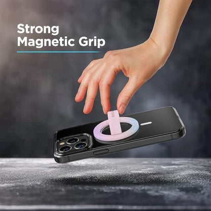 Encased Magnetic Phone Grip Holder Thin Silicone Finger Loop Ring Compatible with iPhone (Gradient Dream) - color: Gradient Dream
