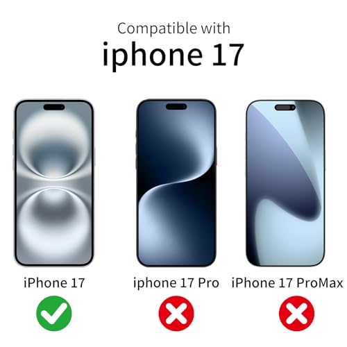3 Pack Tempered Glass Screen Protector for iPhone 17 + 3 Pack Camera Lens Protector, 9H Hardness, HD Clear, Scratch Resistant, Case Friendly, Easy Install - size: iPhone 17