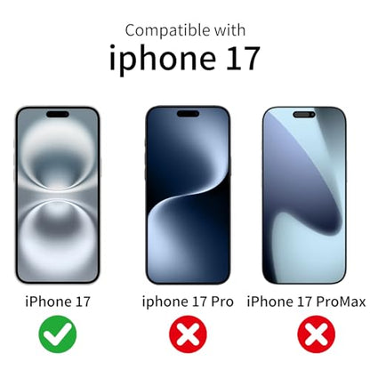 3 Pack Tempered Glass Screen Protector for iPhone 17 + 3 Pack Camera Lens Protector, 9H Hardness, HD Clear, Scratch Resistant, Case Friendly, Easy Install - size: iPhone 17