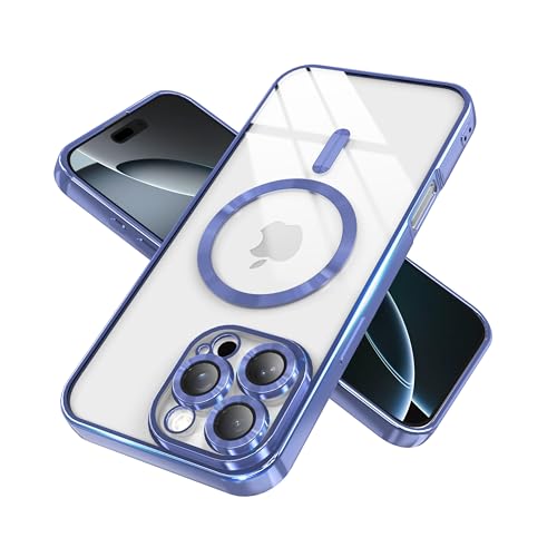 IAIYOXI Magnetic Clear Case for iPhone 11 with Full Camera Lens Protection,Compatible with MagSafe,Plating Soft TPU Phone Case,Anti-Scratch Shockproof Slim Cover for Women Gilrs Men - Blue - color: Blue, size: iPhone 11