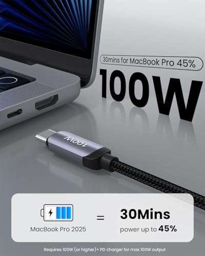 100W Multi USB Charging Cable, USB C and Lightning Cable 2-in-1, 5A USB C/A Nylon Braided Multi Charger Adapter Cord with LED Indicator for iPhone 17 16 15 14 13, iPad, Galaxy, Note, Macbook - Black - style: 4-in-1 6FT