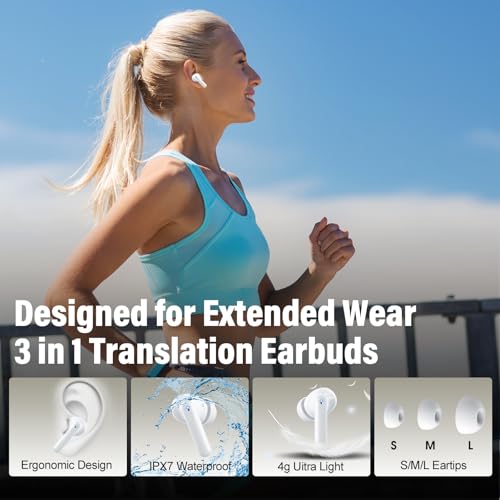 Wireless Earbuds, Bluetooth 5.4 Headphones Bass Stereo/Clear Calls, Ivory - color: AI-Ivory