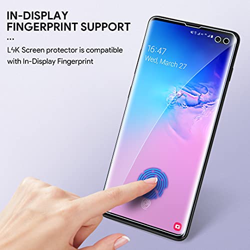 L K [3 Pack] Screen Protector for Samsung Galaxy S10 Plus, [Self Healing] [in-Display Fingerprint] HD Effect Flexible Film