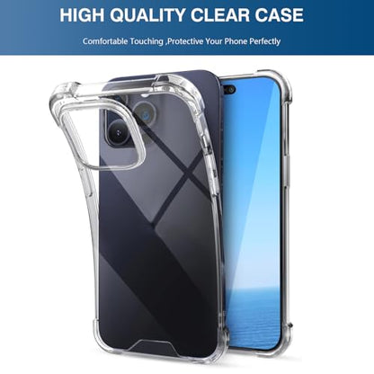 Clear case for iPhone 15 Pro, [Not Yellowing] [Military-Grade Drop Protection] Transparent Slim Phone Cases for iPhone 15 Pro with Shockproof Bumper (Clear, iPhone 15 Pro)