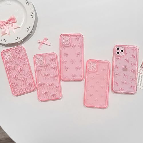 NITITOP Compatible with iPhone 11 Pro Max Case Cute Clear Pink Glitter Bow Knot Design Shiny Star Sparkle Bling Diamond Girls Women Soft TPU Shockproof Protective Phone Cover - Large Bow - color: Large Bow, size: iPhone 11 Pro Max