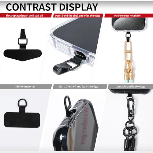 Phone Tether Tab, Bending Design 0.2mm Ultra-thin Stainless Steel Cellphone Lanyard Metal Patch Tether Tab - color: C