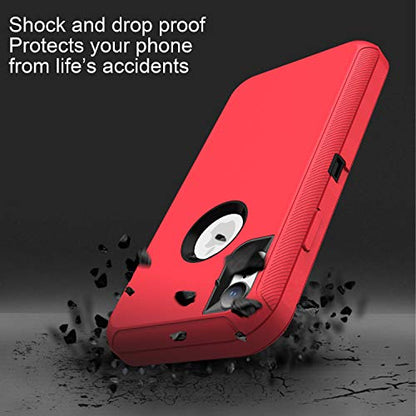 MXX Compatible with iPhone Xr Case, 3-Layer Super Protective Full Heavy Duty Body Tough Rugged Bumper Cover, Shock & Dust Proof, Designed for Apple Xr Phone Case 6.1" Red/Black - color: Red/Black