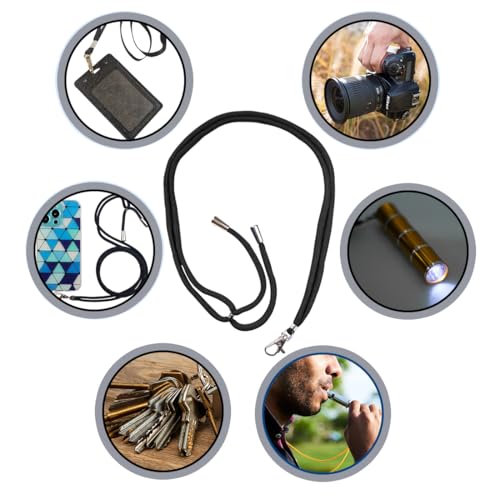 8 Packs Cell Phone Lanyards for Around The Neck,Adjustable Crossbody Phone Strap,Lanyard Phone Holder - color: Black