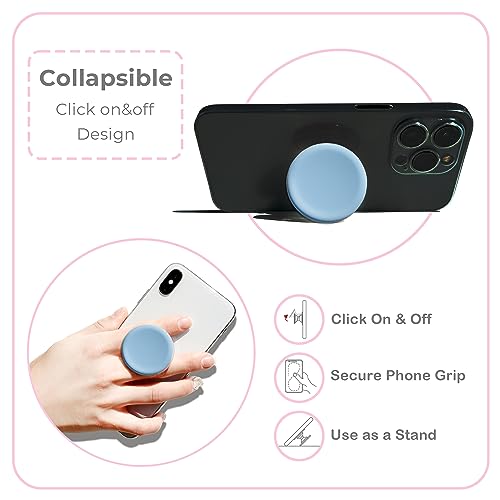 GRIPONG Cute Soft Silicone Cover Expandable Collapsible Mobile Phone Grip Stand Holder for Smartphone Tablet Cell Phone Accessory (Blue) - color: Blue